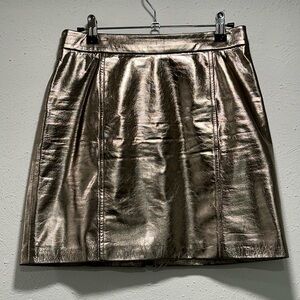 Veronica Beard Metallic Leather Mini Skirt